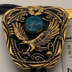 Vintage Bolo Tie Sterling Silver Tone  USA